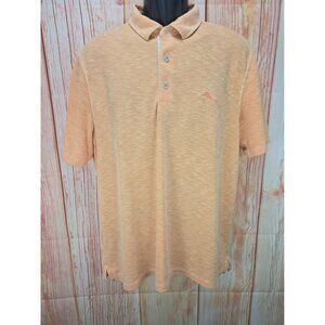 Tommy Bahama Mens Orange Polo Shirt Size Large Island Zone